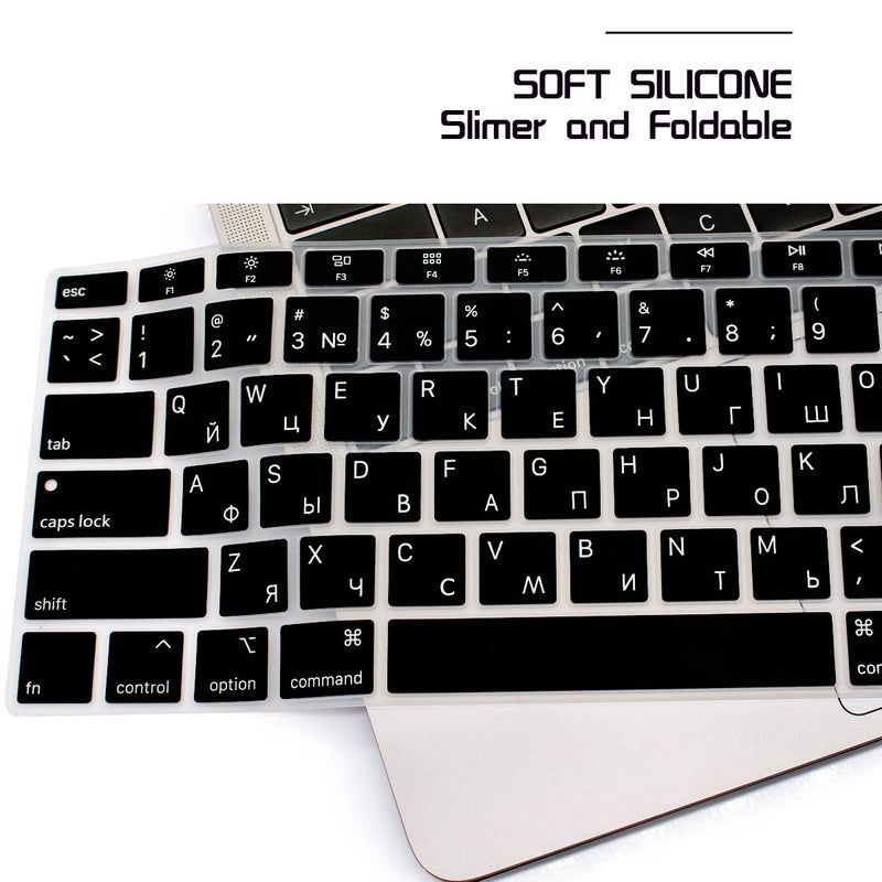 HRH Russian Language Silicone Keyboard Cover Skin for MacBook Air 13 Inch 2018 Release A1932 with Retina Display and Touch ID,USA Layout - Image 4